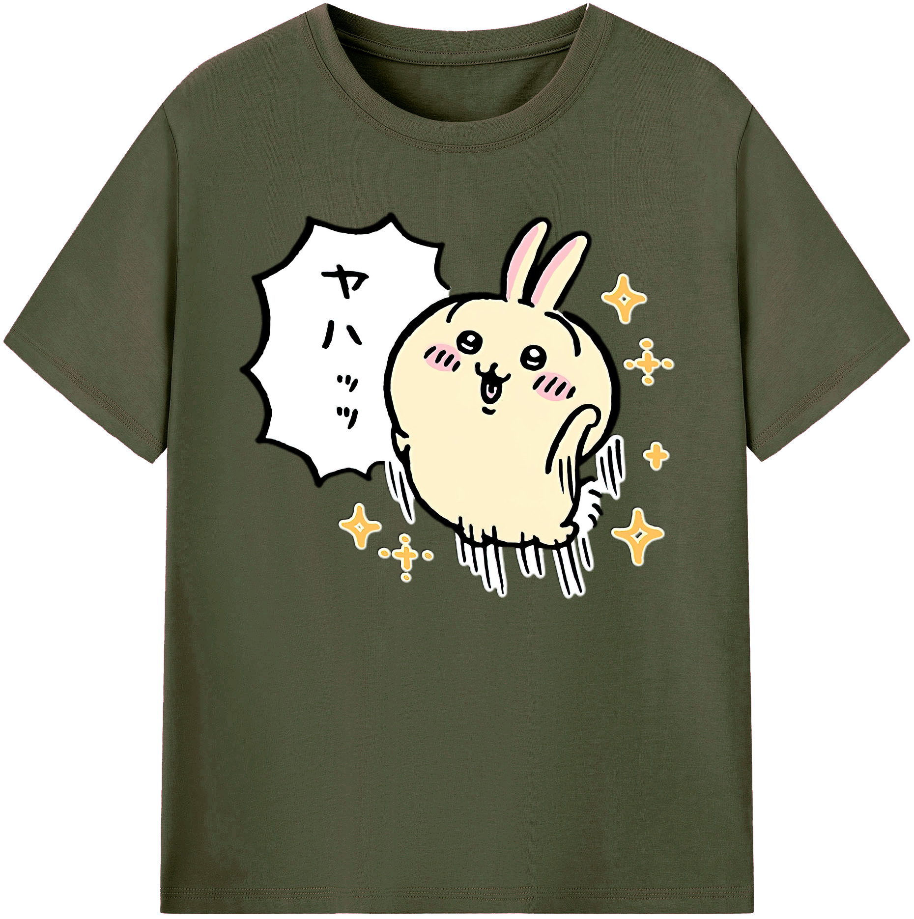 （画像用） ちいかわ うさぎ Chii-kawa usagi 綿100％ メンズ半袖Tシャツ｜肌触りやわらか＆通気性